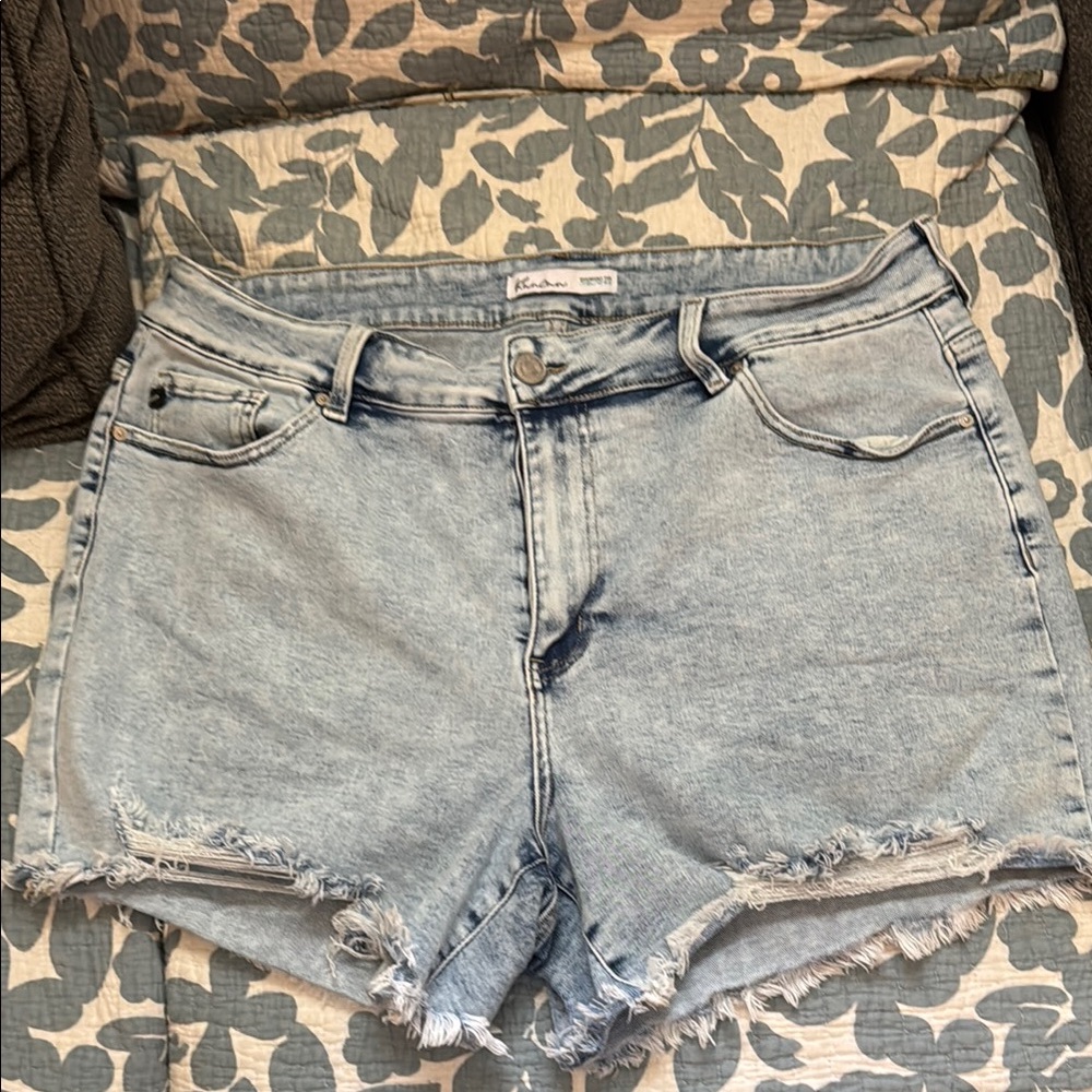 KanCan Blue Distressed Jean Shorts